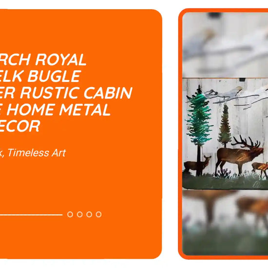 MONARCH ROYAL BULL ELK BUGLE HUNTER RUSTIC CABIN LODGE HOME METAL ART DECOR by@Outfy