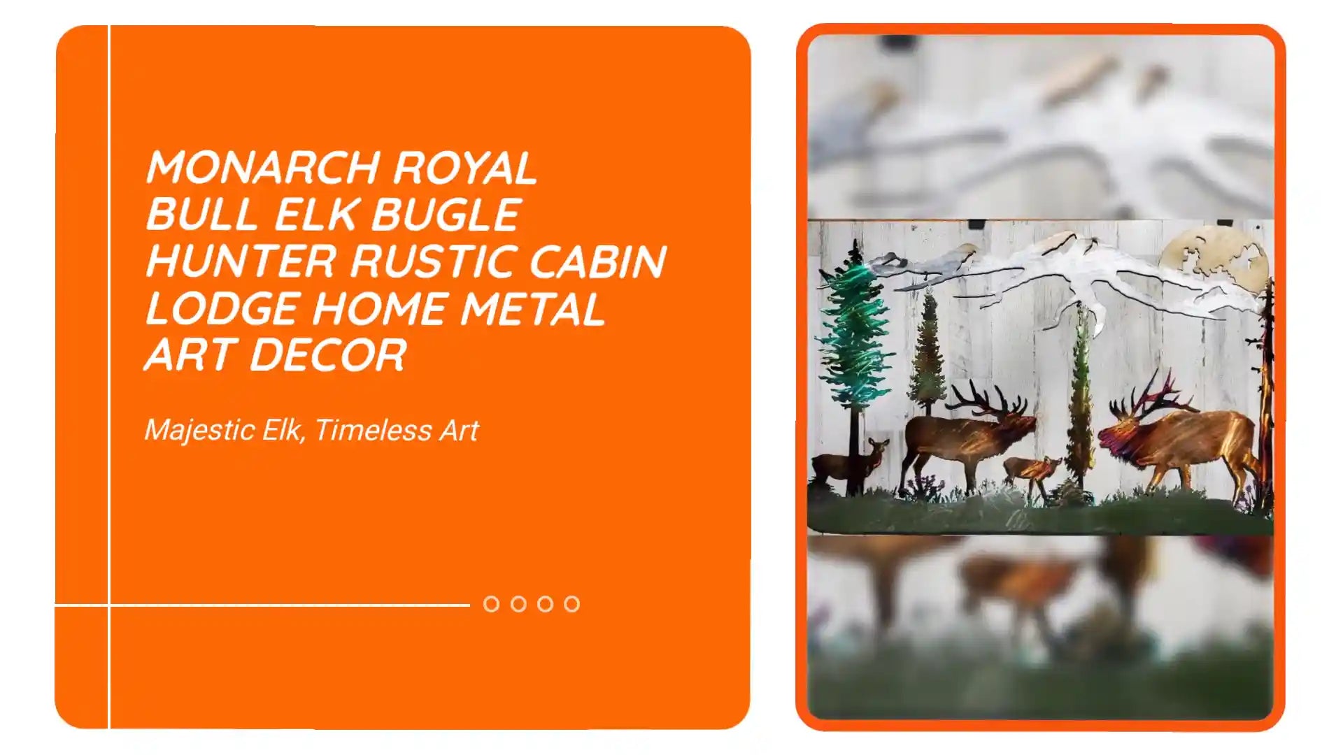 MONARCH ROYAL BULL ELK BUGLE HUNTER RUSTIC CABIN LODGE HOME METAL ART DECOR by@Outfy