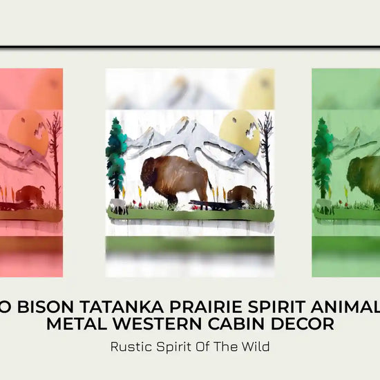 BUFFALO BISON TATANKA PRAIRIE SPiRIT ANIMAL RUSTIC METAL WESTERN CABIN DECOR by@Outfy