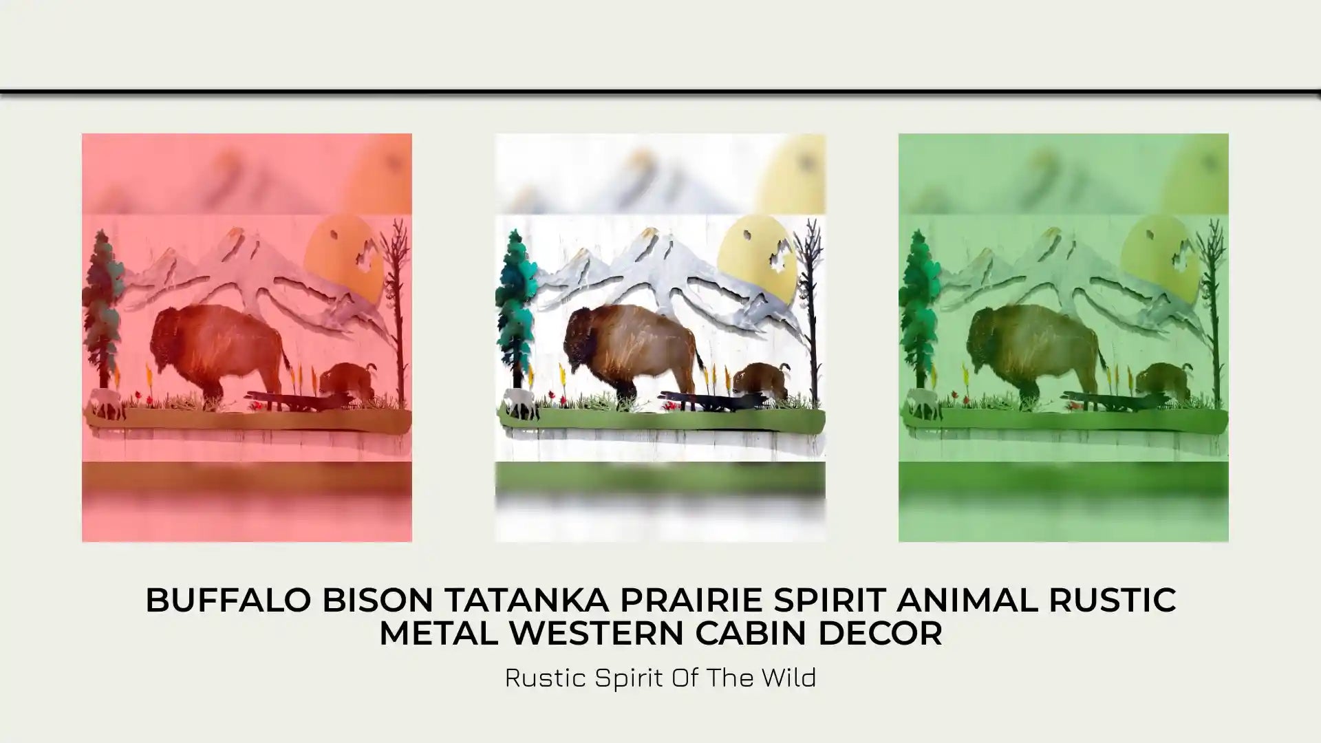 BUFFALO BISON TATANKA PRAIRIE SPiRIT ANIMAL RUSTIC METAL WESTERN CABIN DECOR by@Outfy
