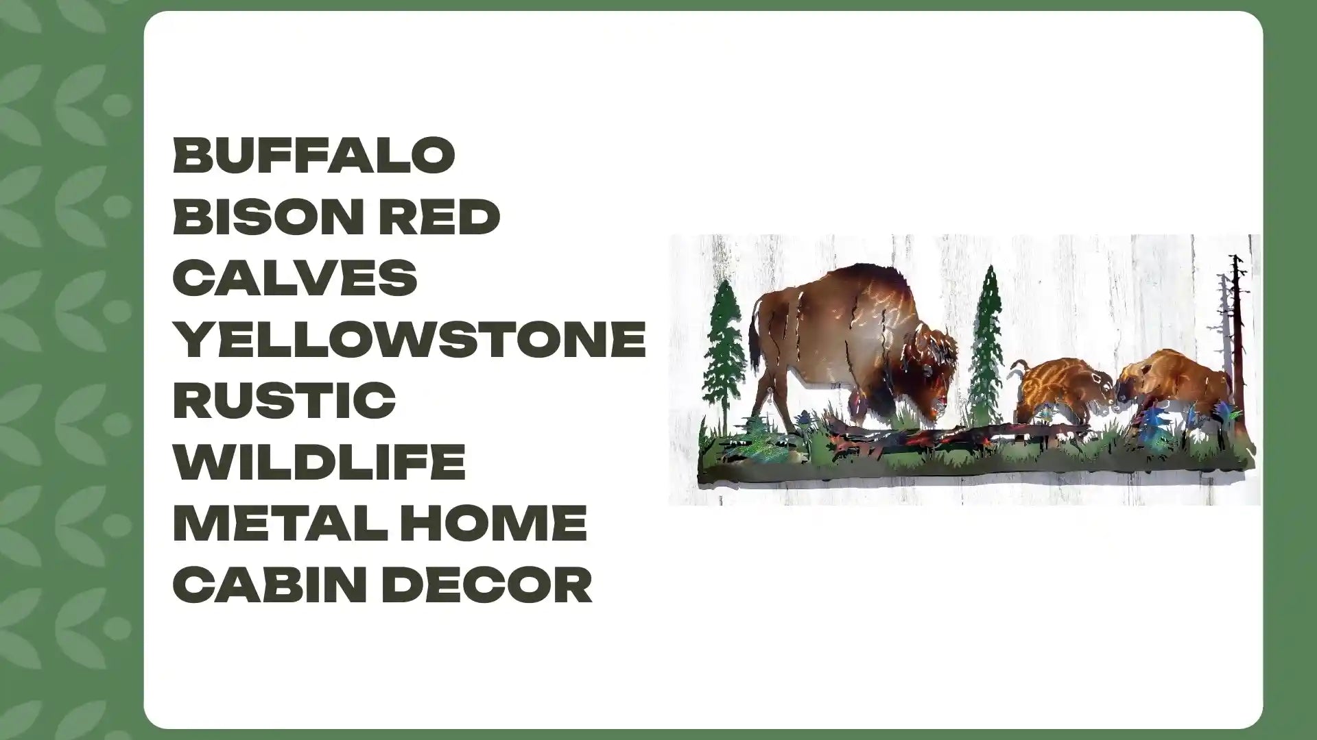 BUFFALO BISON RED CALVES YELLOWSTONE RUSTIC WILDLIFE METAL HOME CABIN DECOR by@Outfy