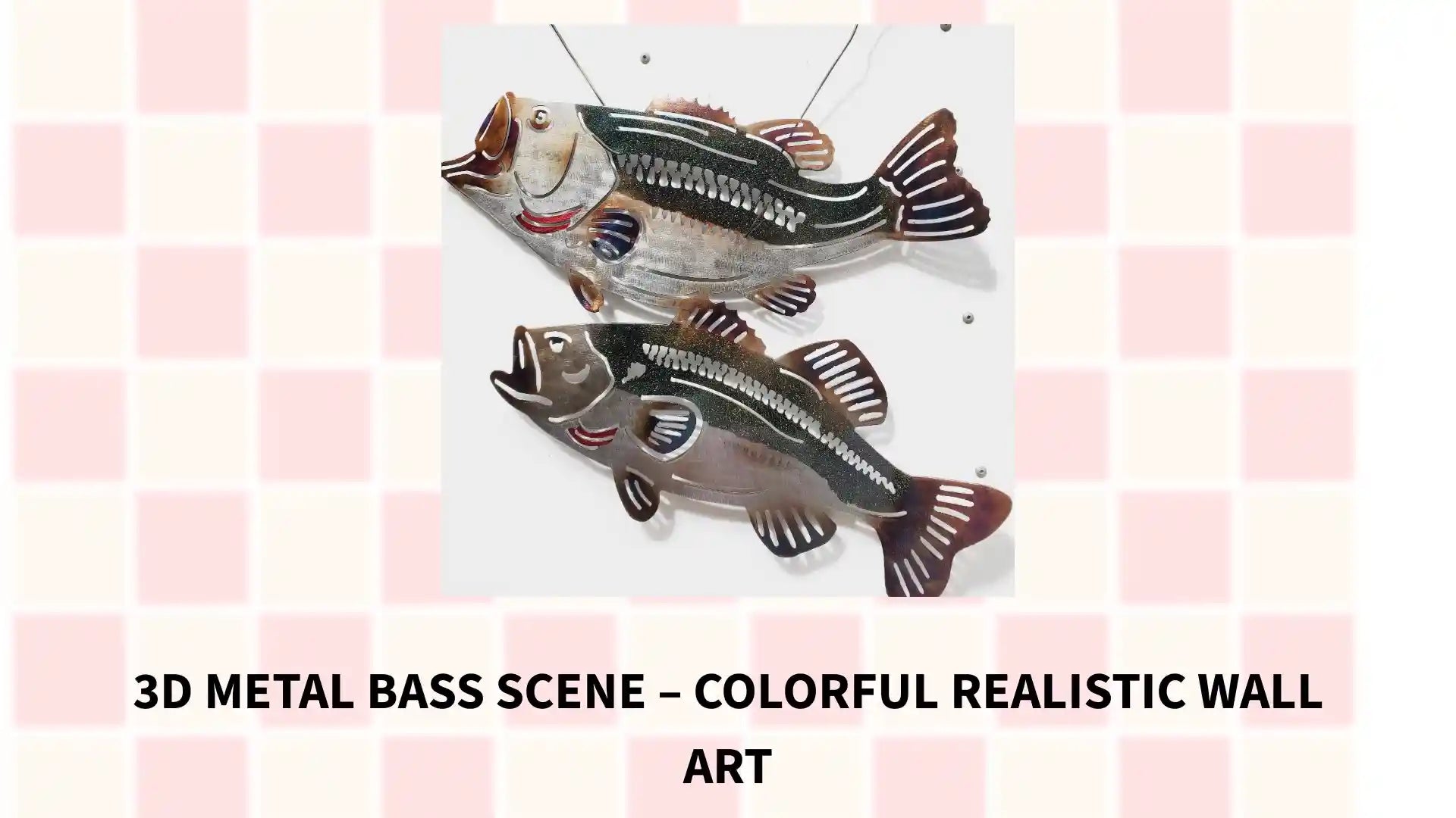 3D Metal Bass Scene &ndash; Colorful Realistic Wall Art by@Outfy
