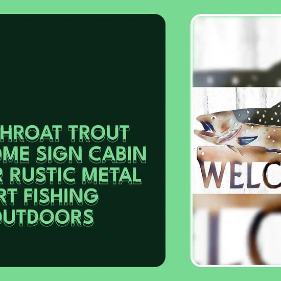 CUTTHROAT TROUT WELCOME SIGN CABIN DECOR RUSTIC METAL ART FISHING OUTDOORS by@Outfy