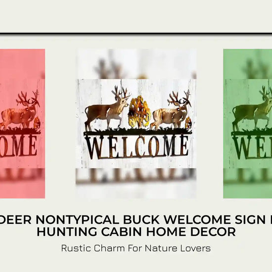 MULE DEER NONTYPICAL BUCK WELCOME SIGN RUSTIC HUNTING CABIN HOME DECOR by@Outfy