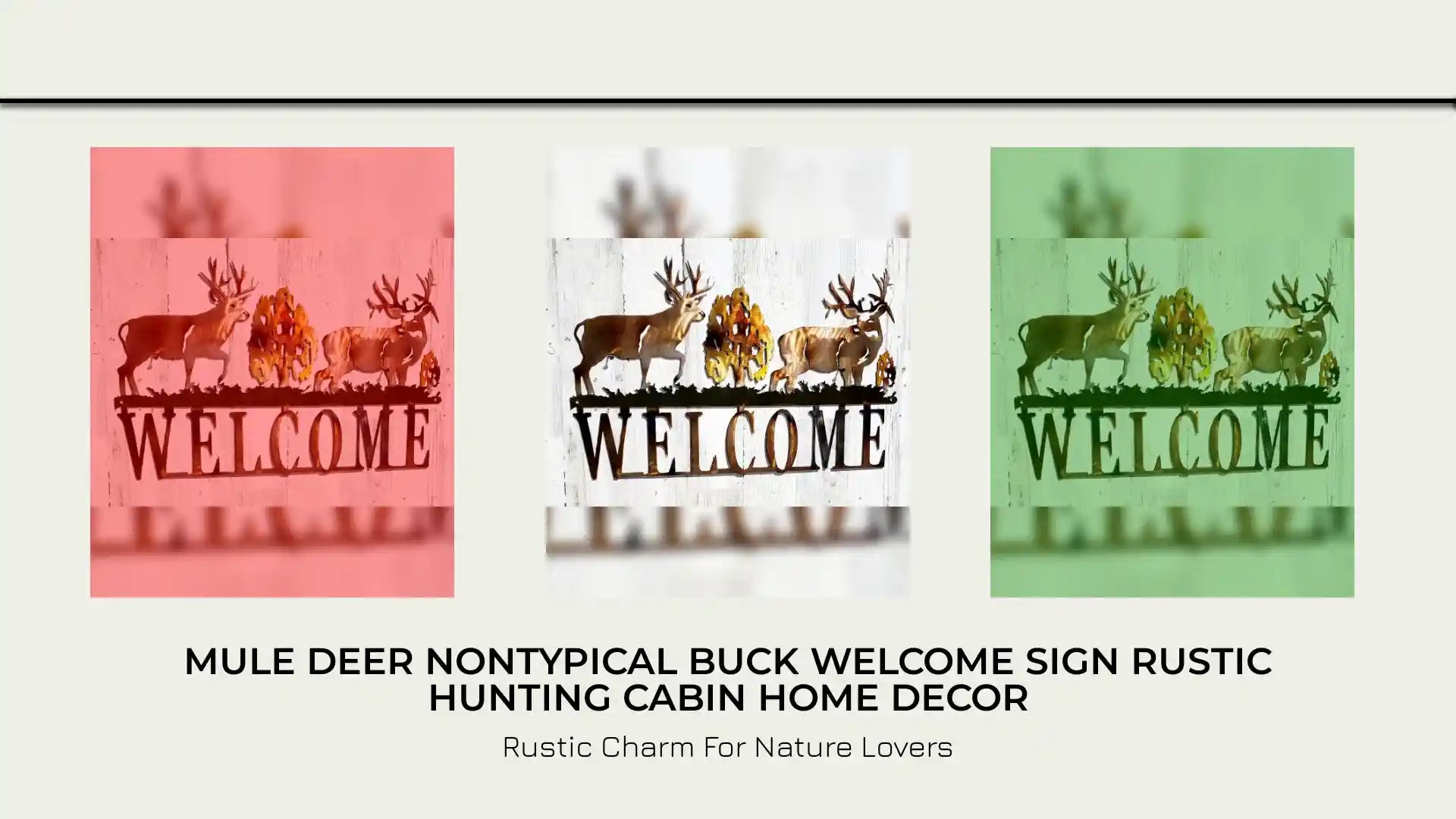 MULE DEER NONTYPICAL BUCK WELCOME SIGN RUSTIC HUNTING CABIN HOME DECOR by@Outfy
