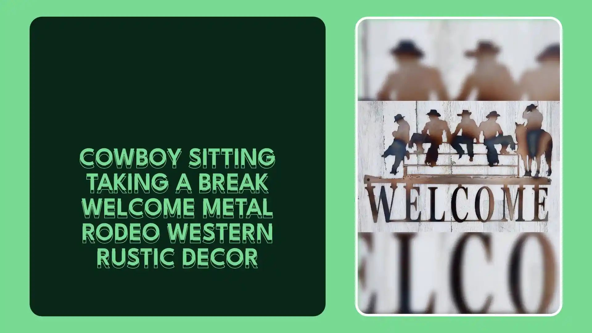 COWBOY SITTING TAKING A BREAK WELCOME METAL RODEO WESTERN RUSTIC DECOR by@Outfy