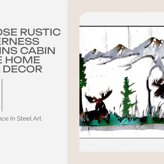 BULL MOOSE RUSTIC WILDERNESS MOUNTAINS CABIN LODGE HOME METAL DECOR by@Outfy