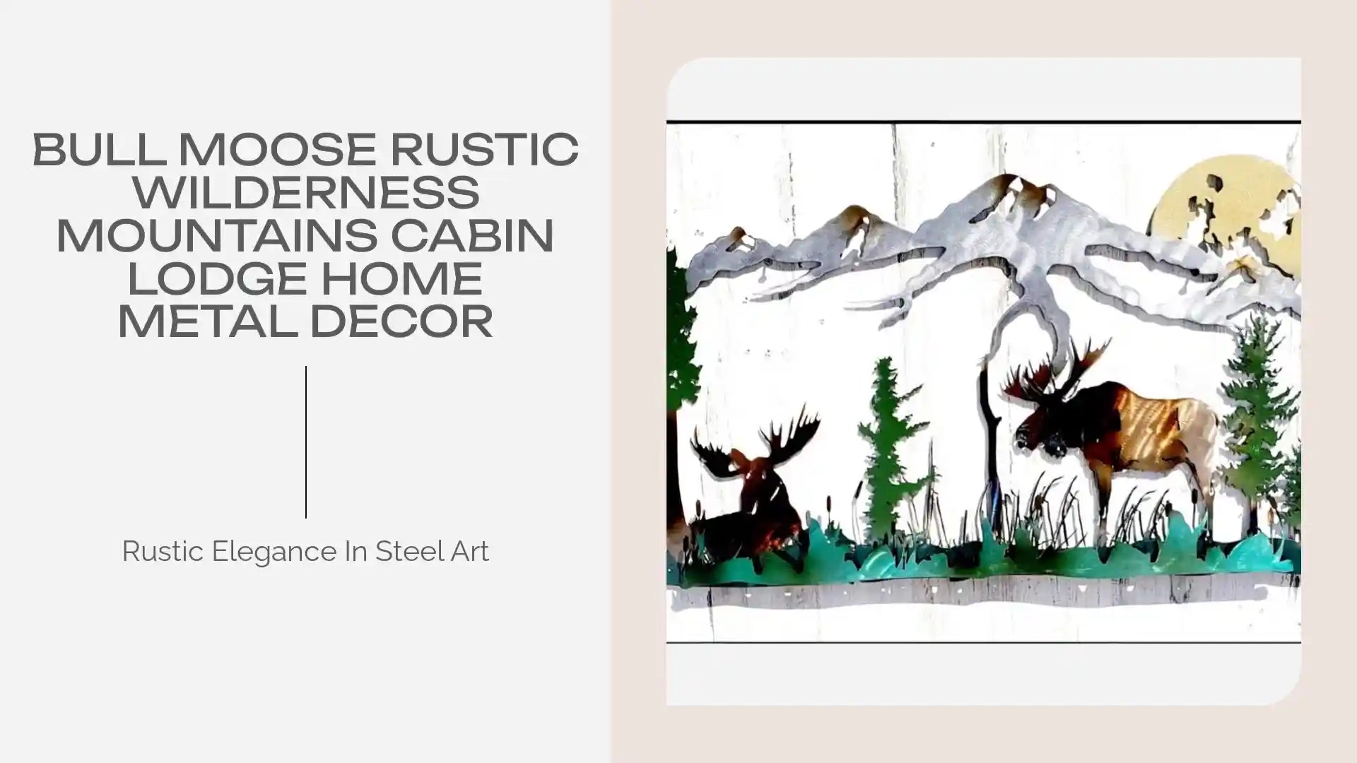 BULL MOOSE RUSTIC WILDERNESS MOUNTAINS CABIN LODGE HOME METAL DECOR by@Outfy