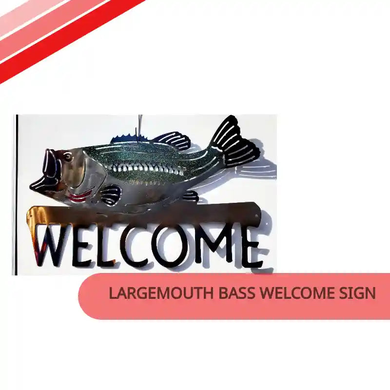 LARGEMOUTH BASS WELCOME SIGN by@Outfy
